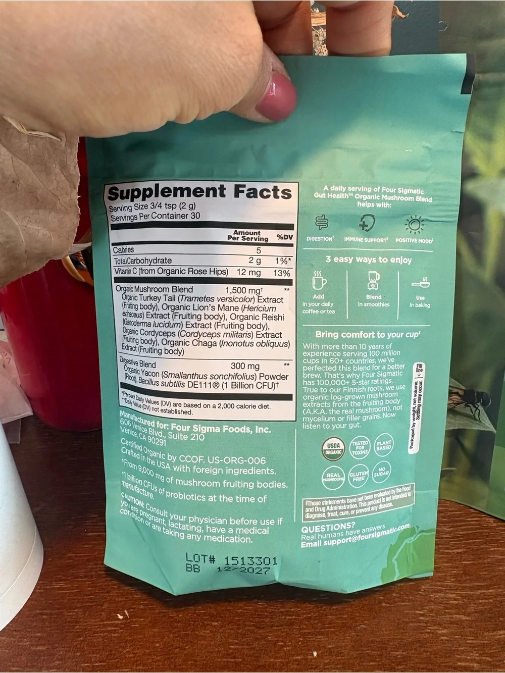 Gut Health Organic Mushroom Blend - Teal